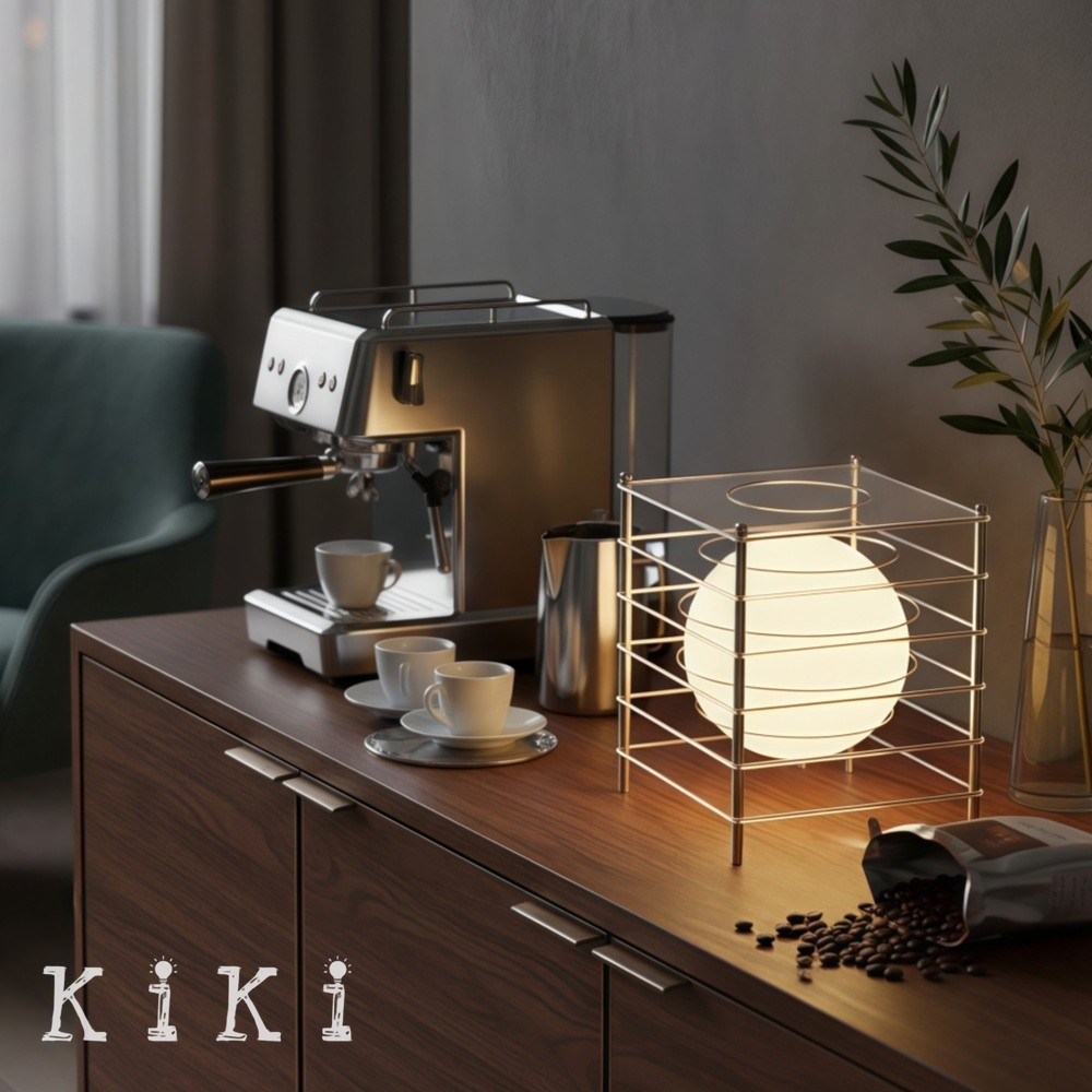 Afterglow Geometric Cube Sphere Table Lamp - Modern Acrylic Accent Light for Bedroom Decor K2078