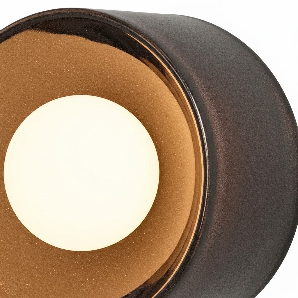 Ceranova Glazed Round Ceramic Wall Lamp - Modern Wall Lighting for Bedrooms and Hallways K2076