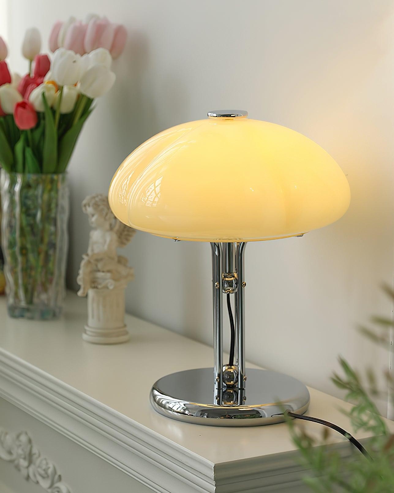 High-Grade Bedroom Bedside Mushroom Glass Table Lamp K302