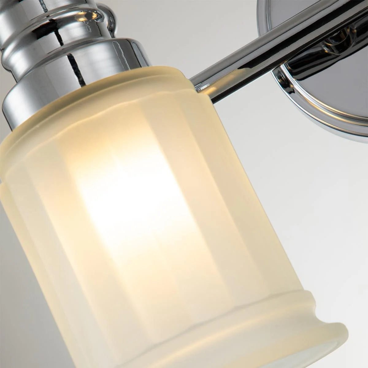 Lirra Bathroom Metal Wall Lamp with Glass Shade - Damp Rated Wall Sconce K2027
