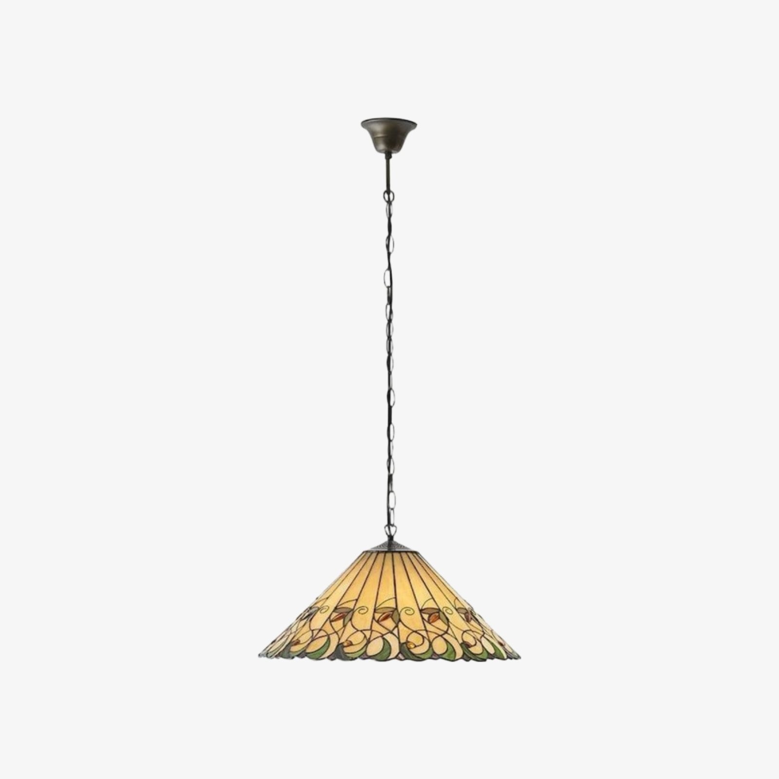 TF Jamelia Vintage Floral Stained Glass Dome Ceiling Light for Dining Rooms K2026