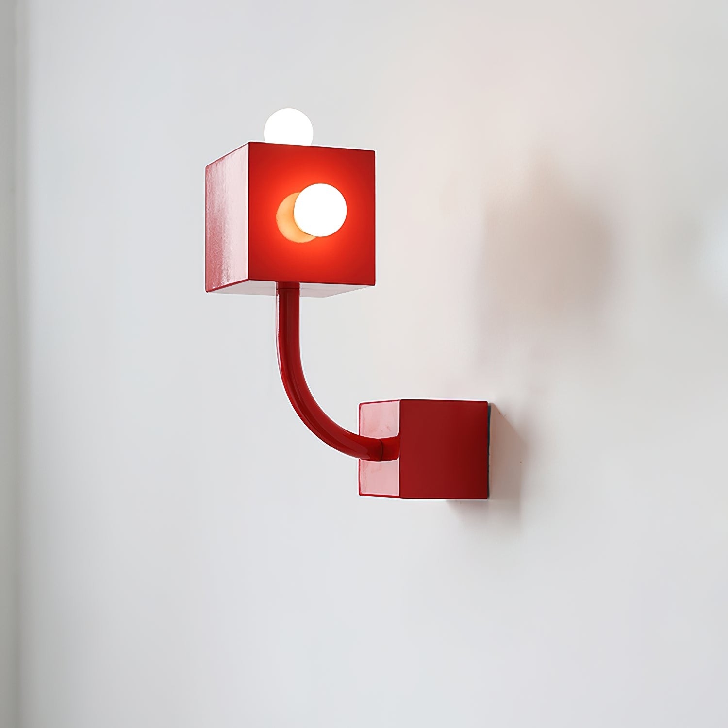 Red Cube Metal Wall Lamp K616