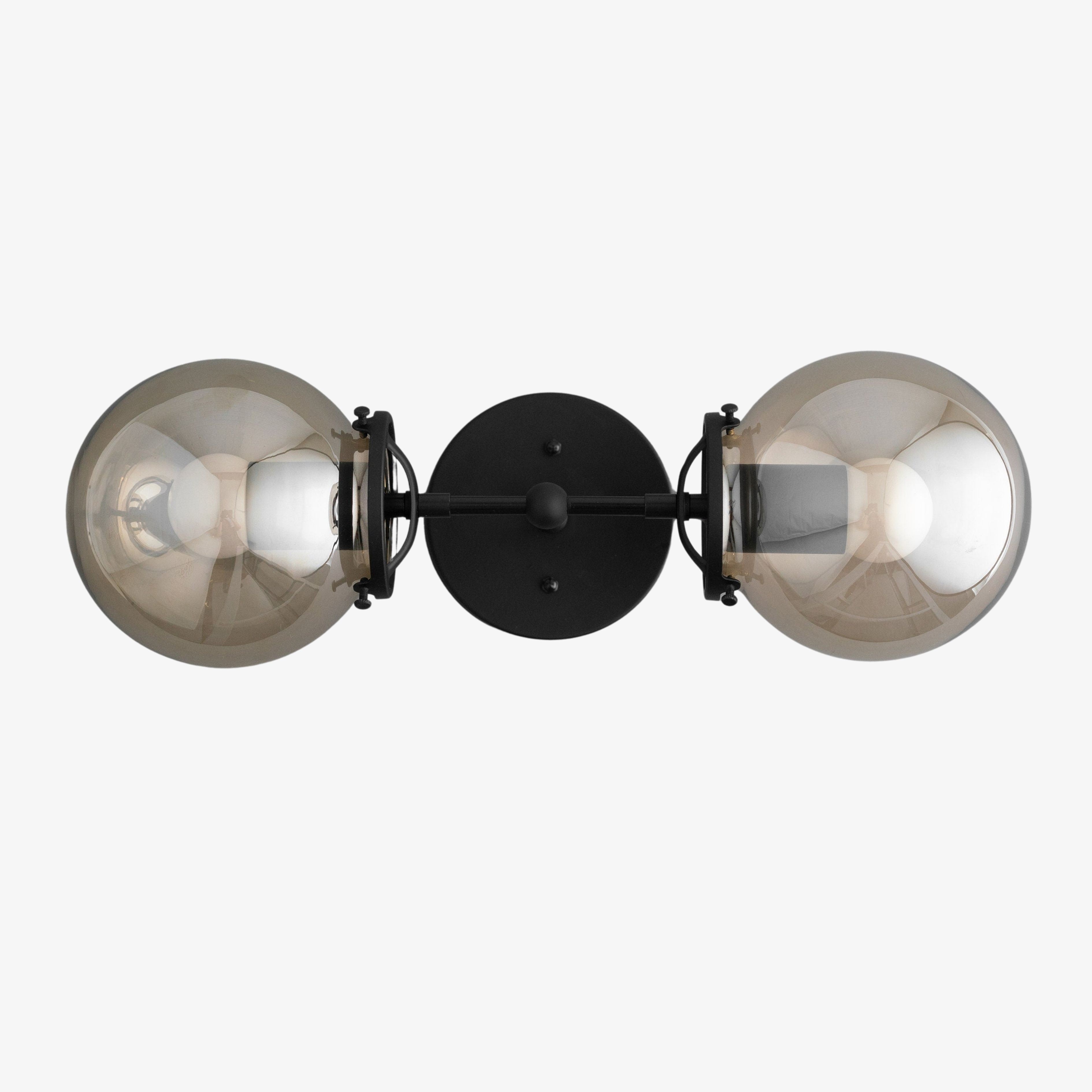 Lumio Globe Double Globe Vanity Wall Light - Rustic Farmhouse Bathroom Wall Fixture K1489