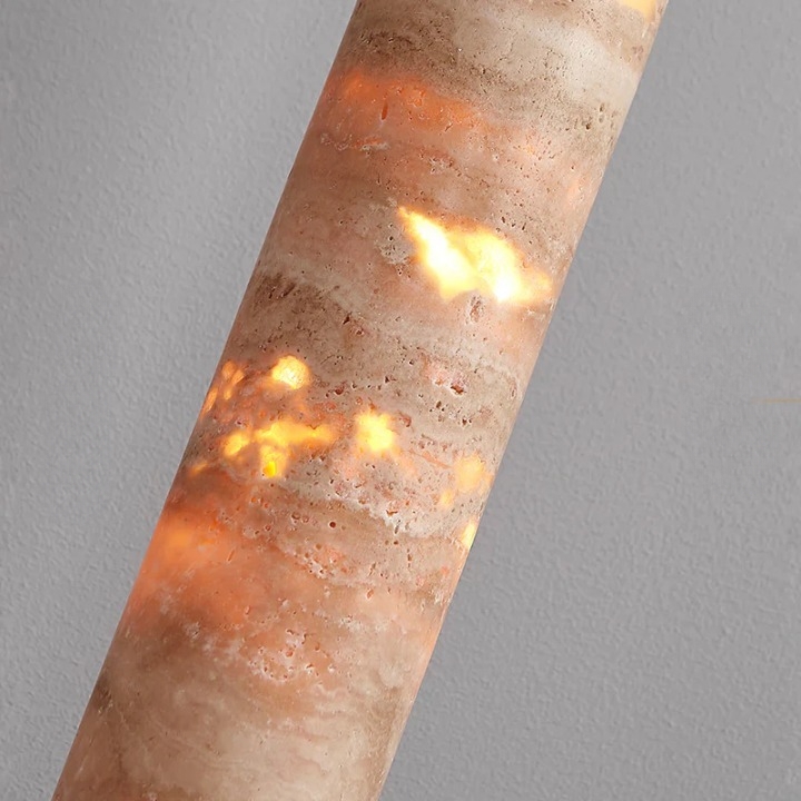 Cream Travertine Tube Pendant Light D912