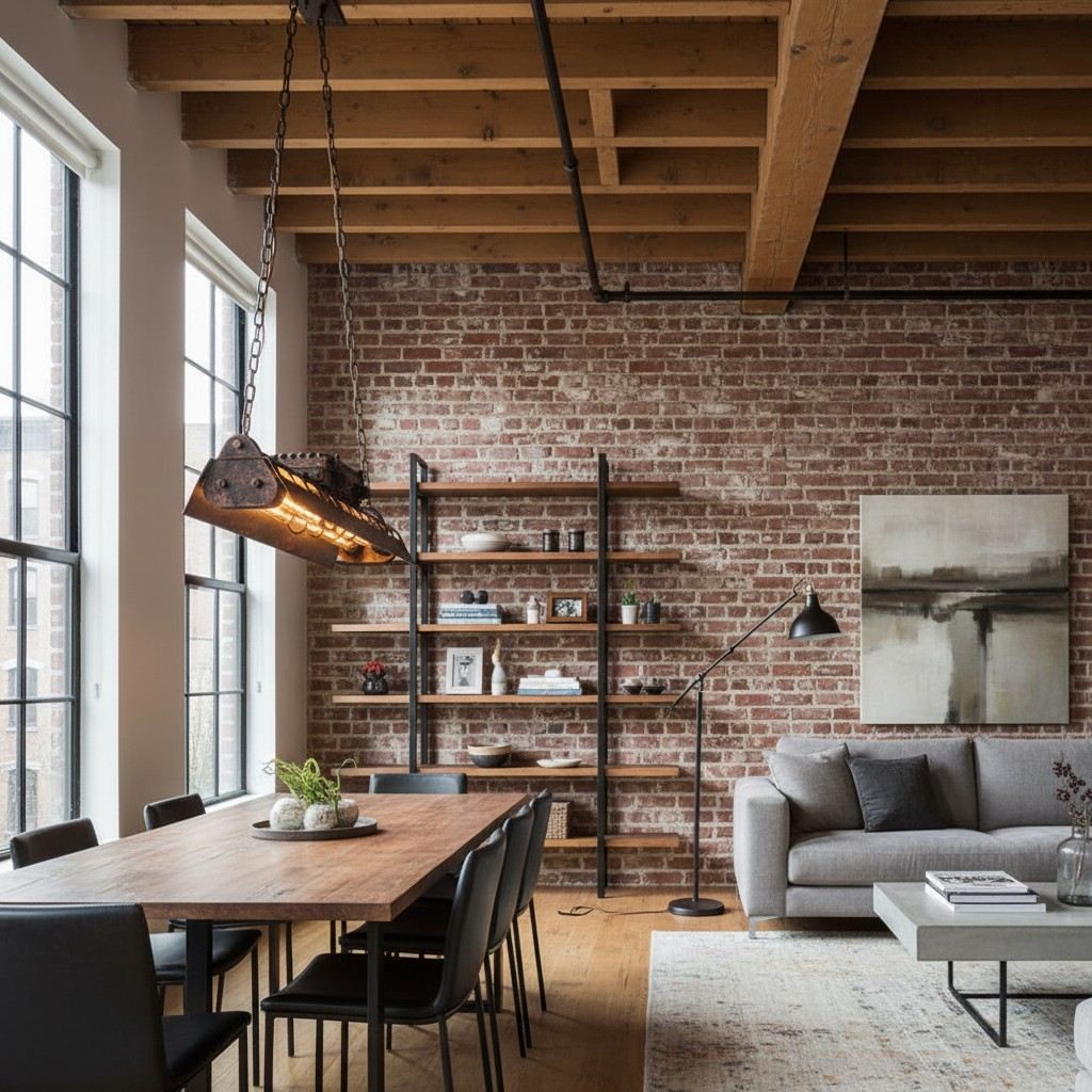Industrax Steampunk  Linear Chandelier - Vintage Metal Frame Lighting for Dining or Living Room K2087
