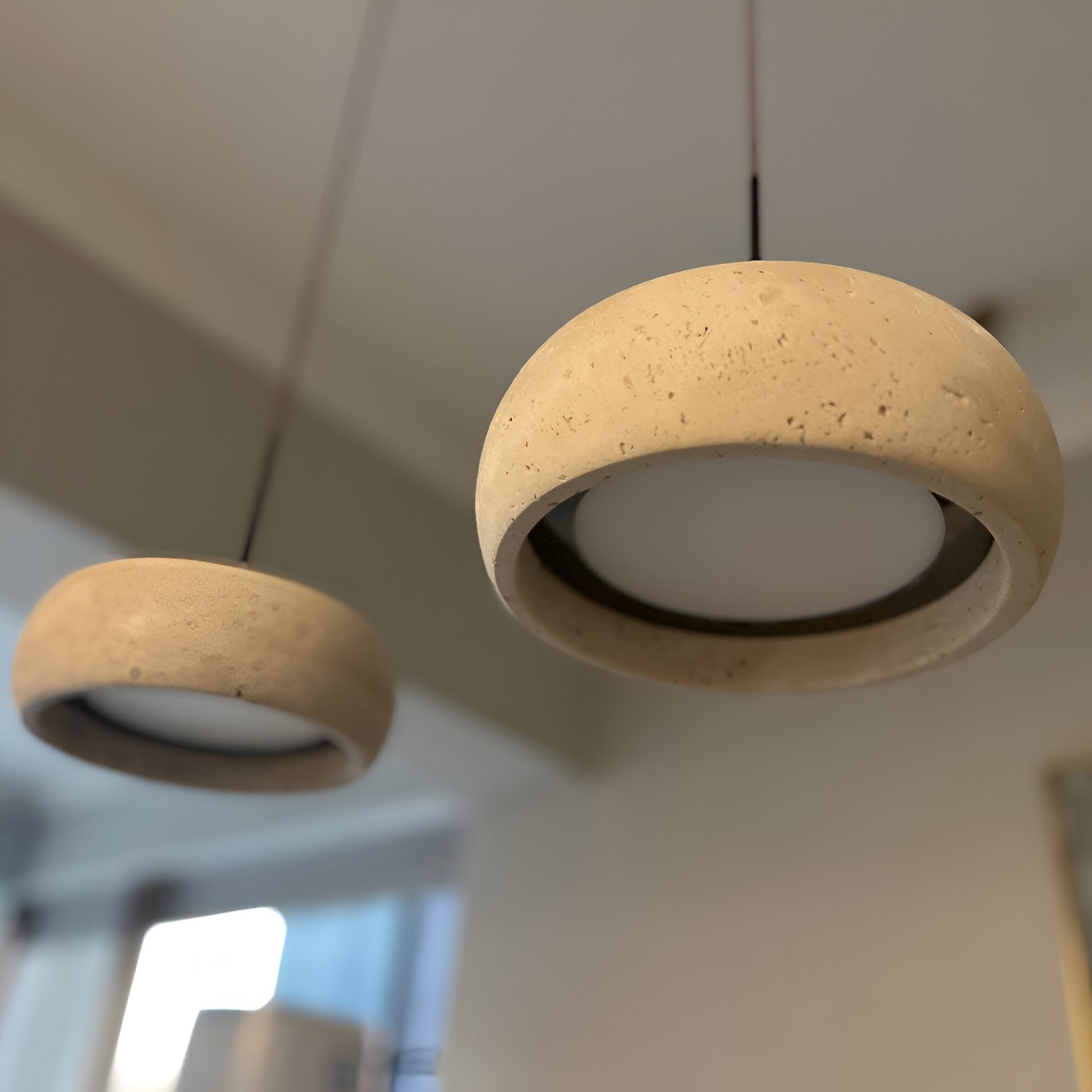 Wabi Sabi Style Travertine Stone Pendant Light D934