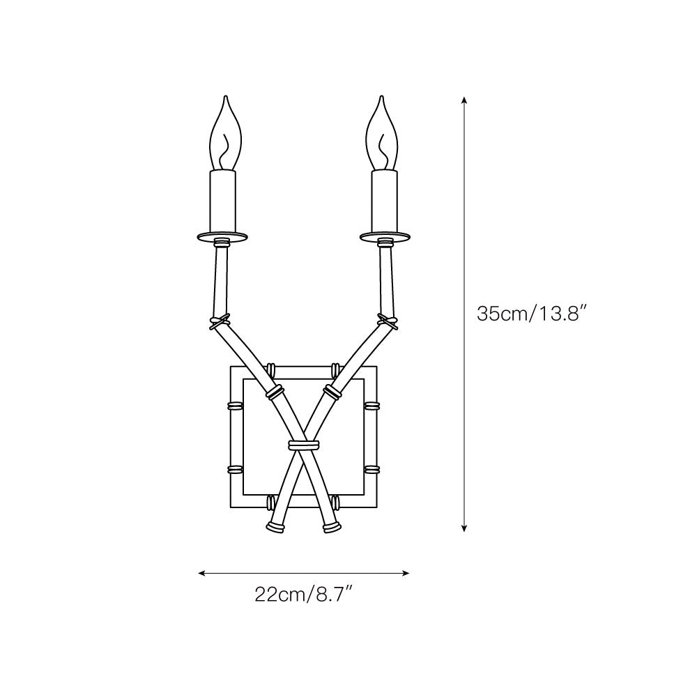 Double Arm Bamboo Sconce D586