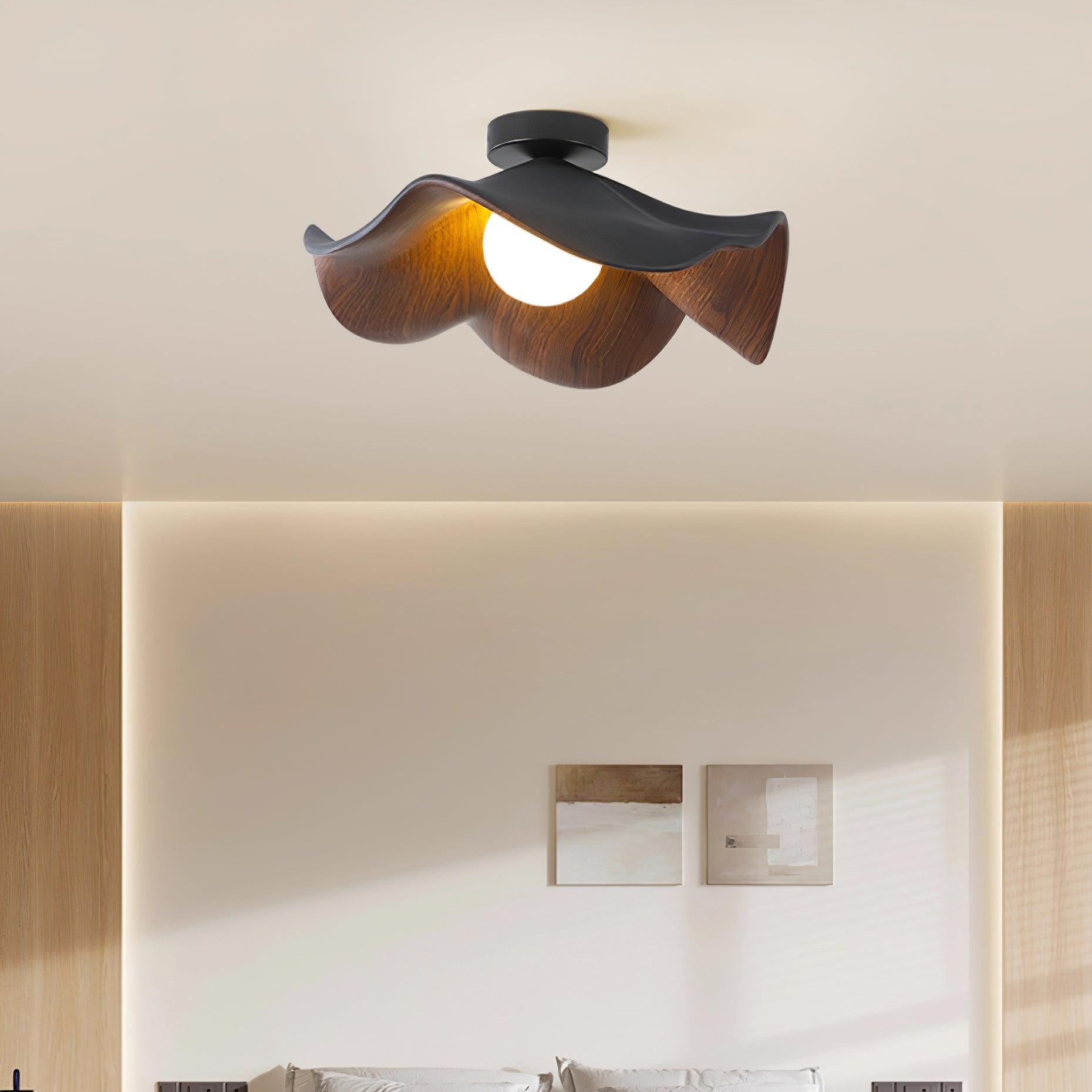 New Modern Simple Walnut Grain Ceiling Light K300