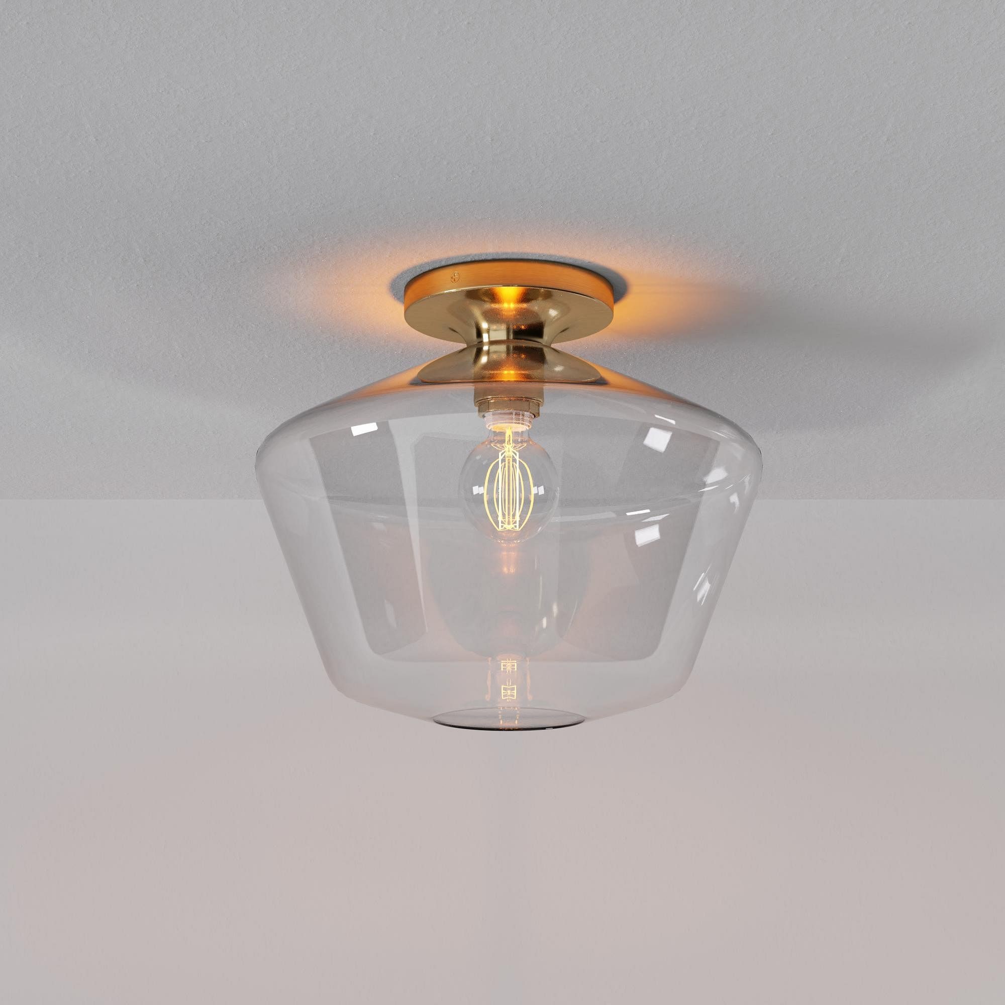 Merin Sleek Glass Ceiling Lamp - Geometric Flushmount Lamp for Dining Room K1223