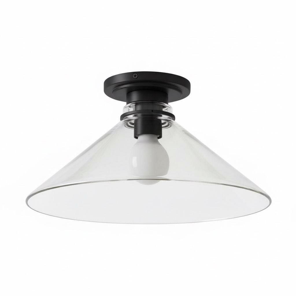 Aurenza Simple Flush Mount – Metal and Glass Ceiling Light for Any Room K1138