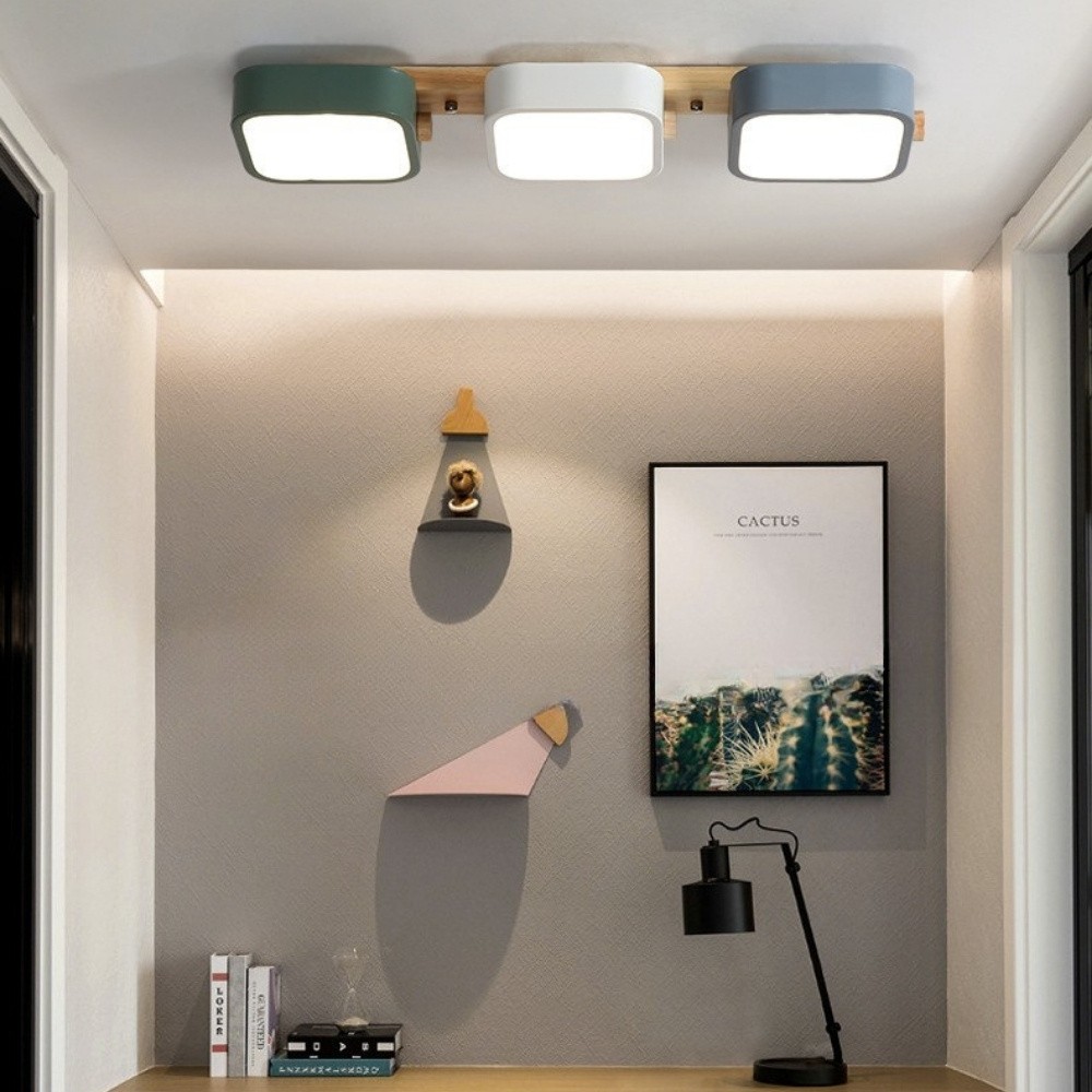 Nordic Multi Square Wood Led Celing Light K941