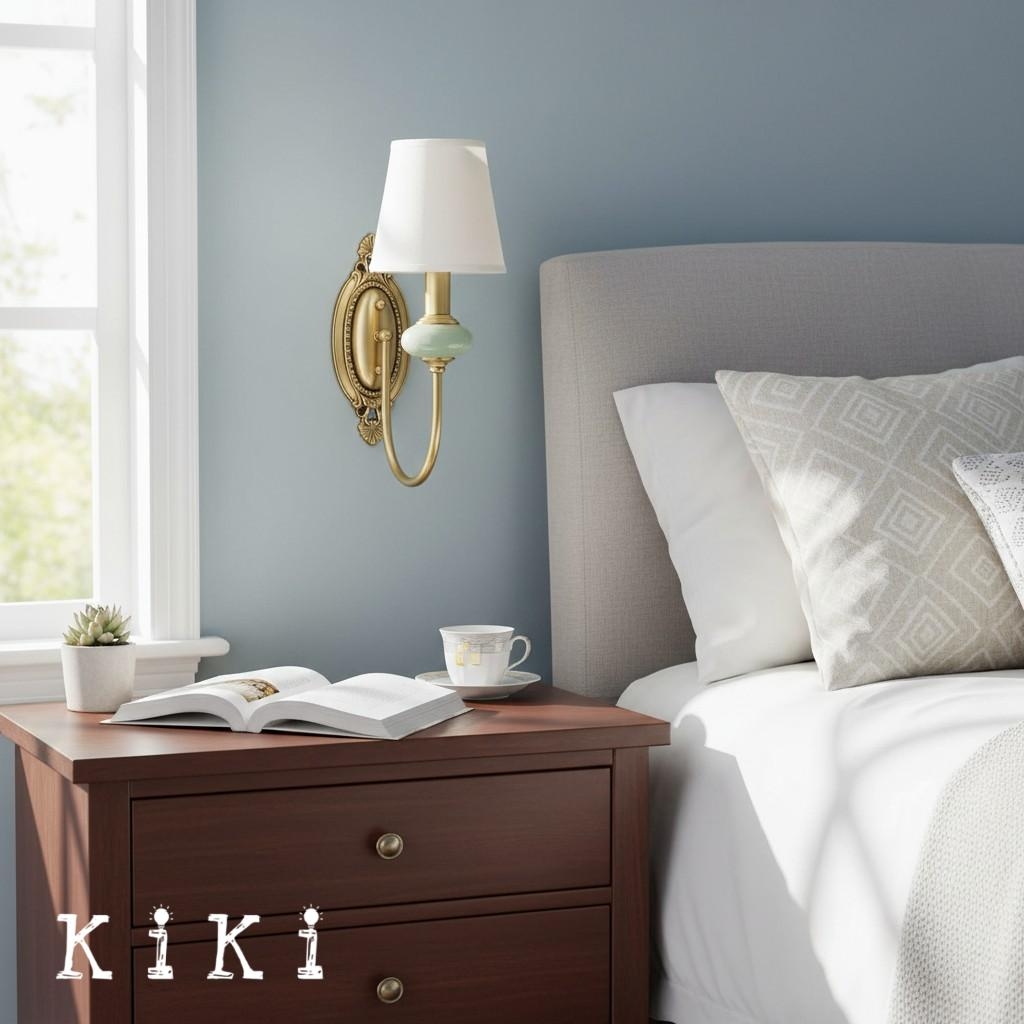 Rowanea Retro Fabric Wall Lamp - Elegant Fixture for Bedroom and Hallway K2214