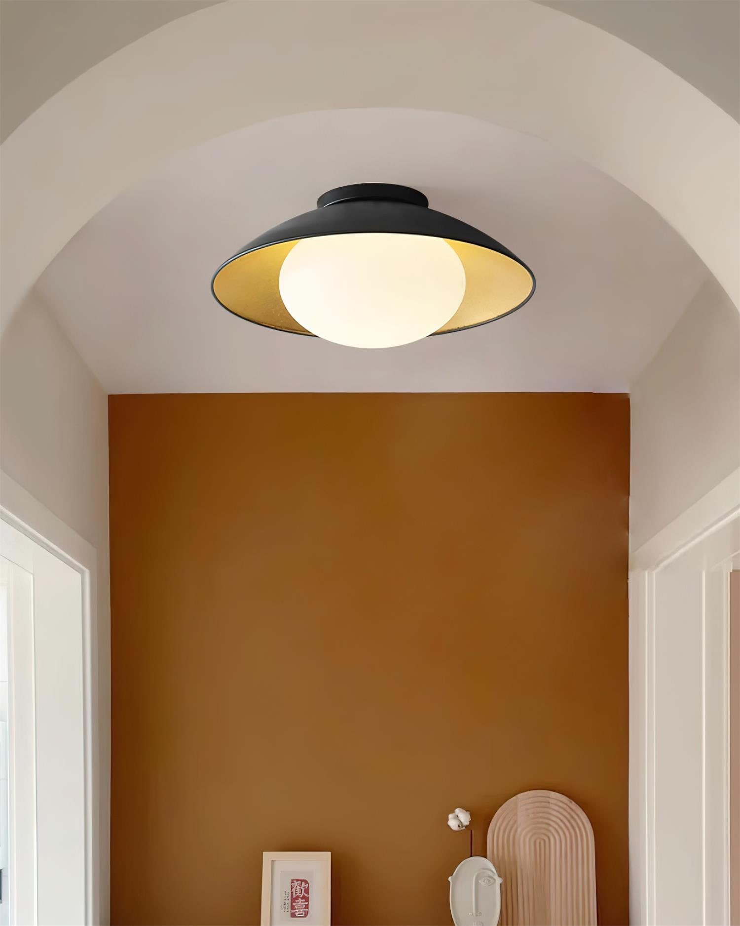 French Retro Flying Saucer Bowl Ceiling Light K502