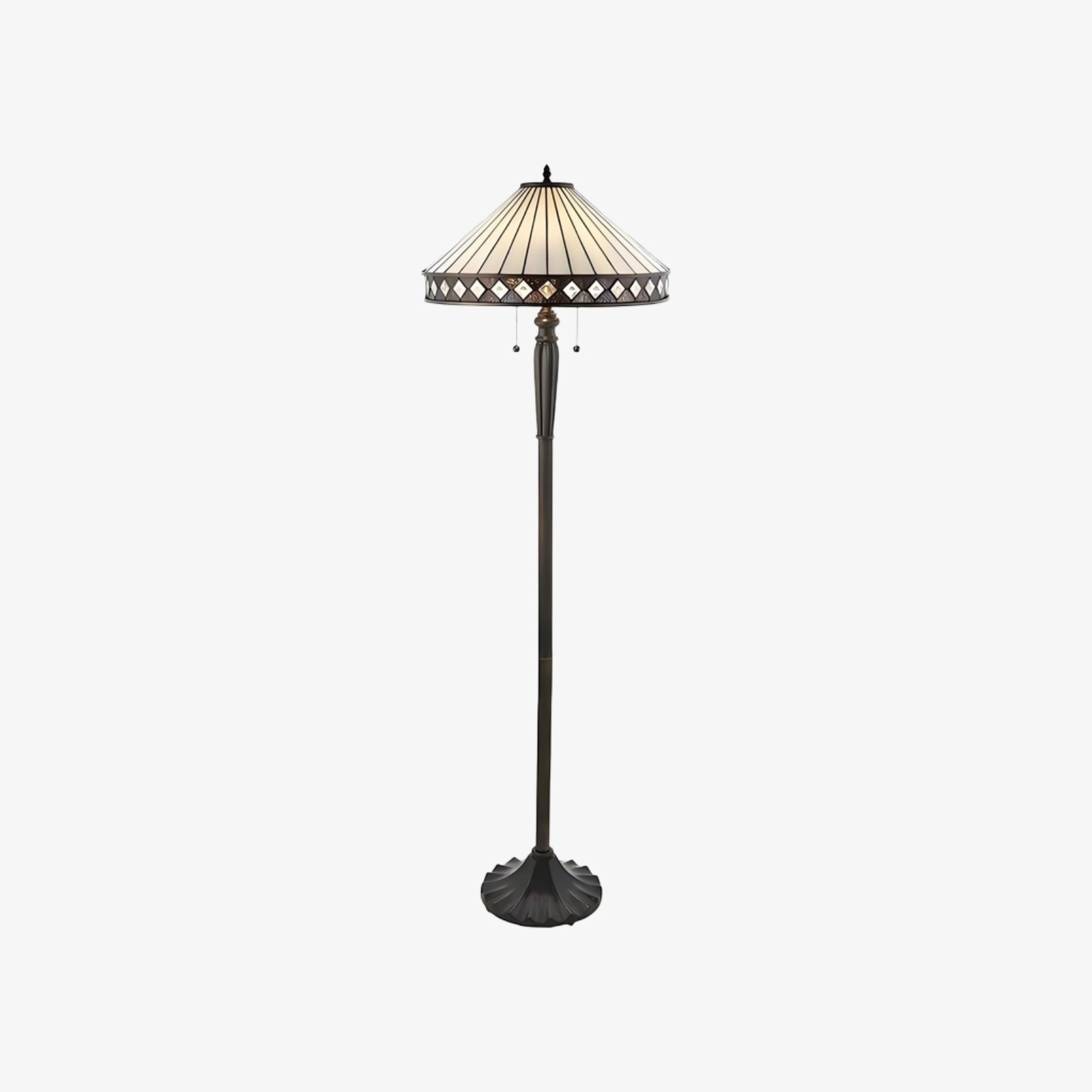 TF Fargo Geometric Art Deco Tiffany Floor Lamp for Living Room K1824