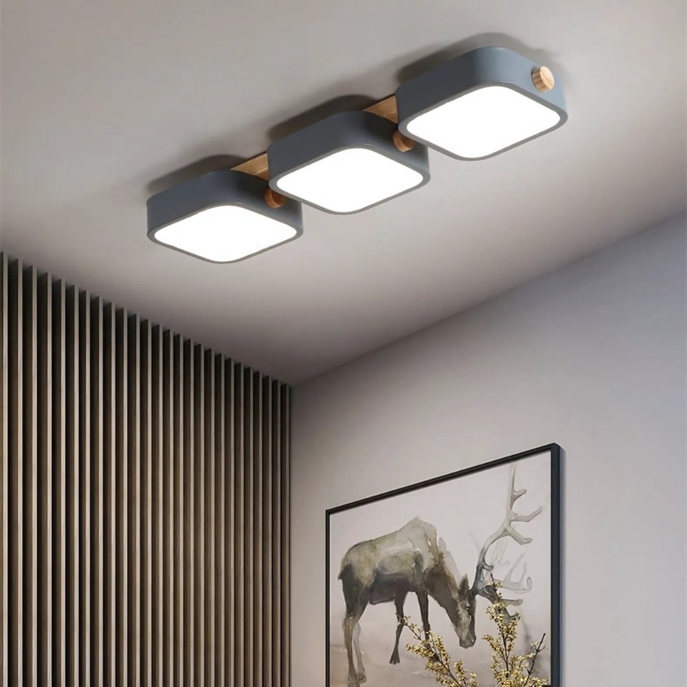 Nordic Multi Square Wood Led Celing Light K941
