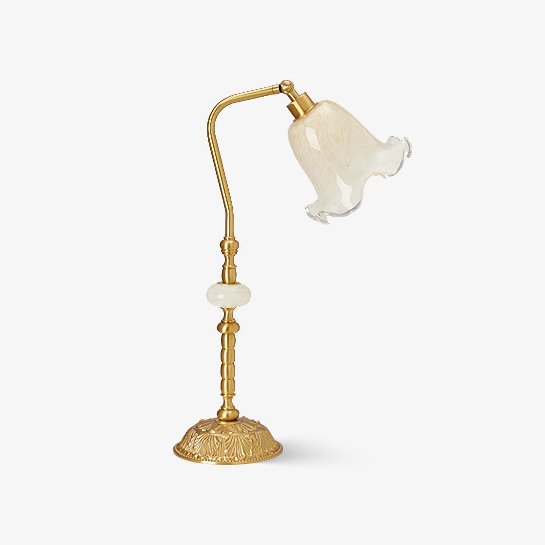 Classic Stylish White Tulip Brass Table Lamp K731
