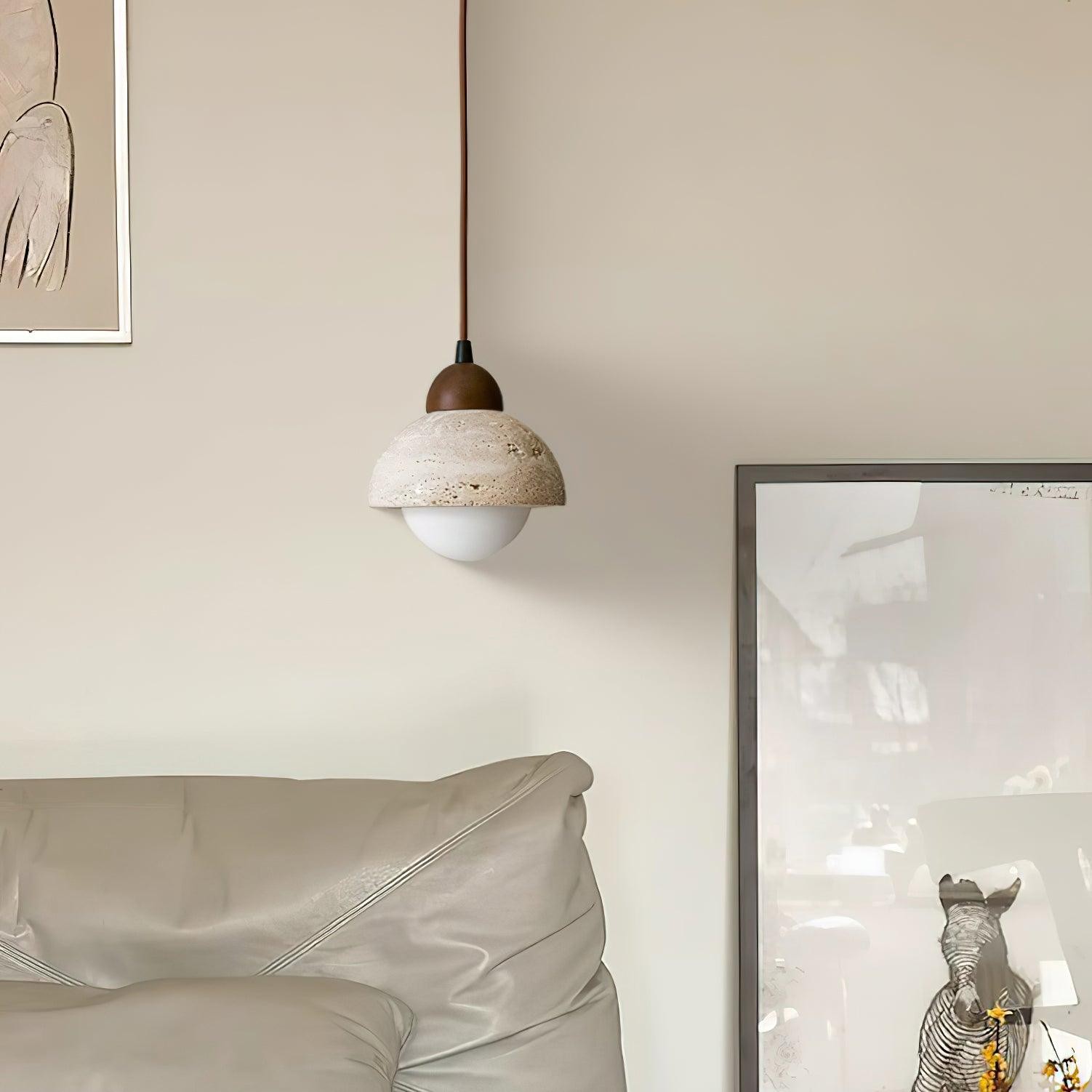 Yellow Travertine Wabi-Sabi Style Pendant Lamp K670