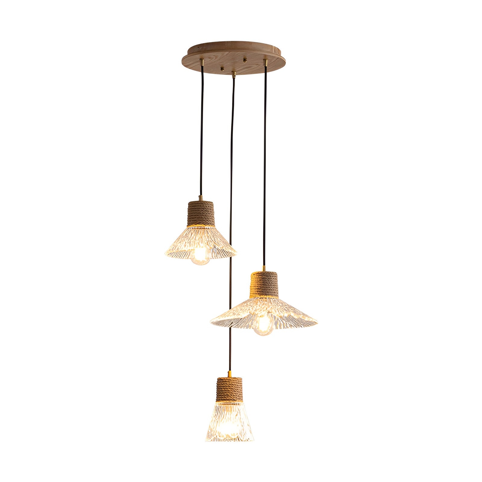 Nordic Hemp Rope Glass Pendant Light D938