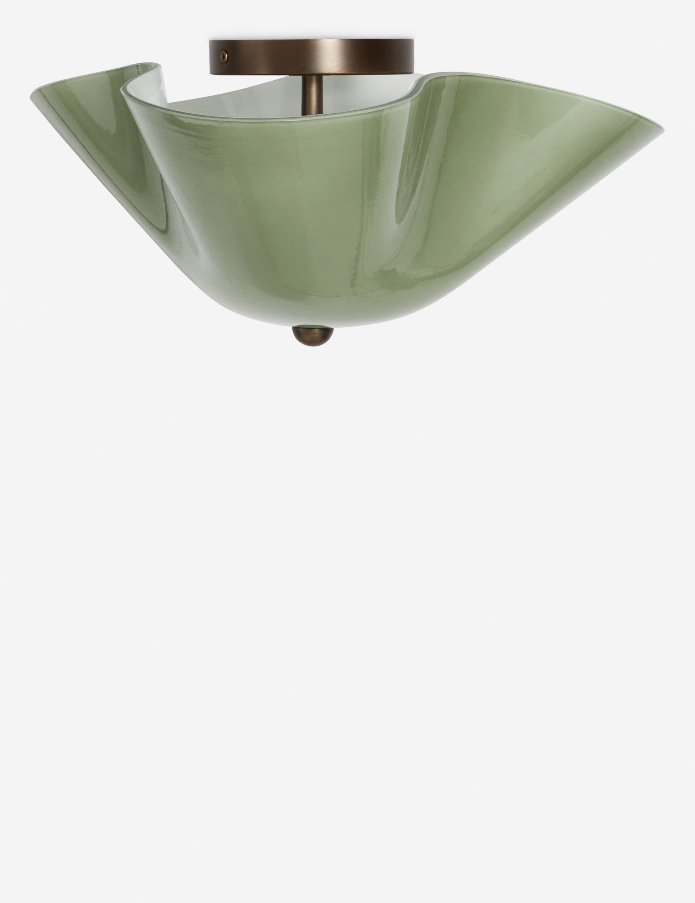 Bellina Glass Flush Mount Light – Modern Brass Fixture For Bedroom & Hallway K1132