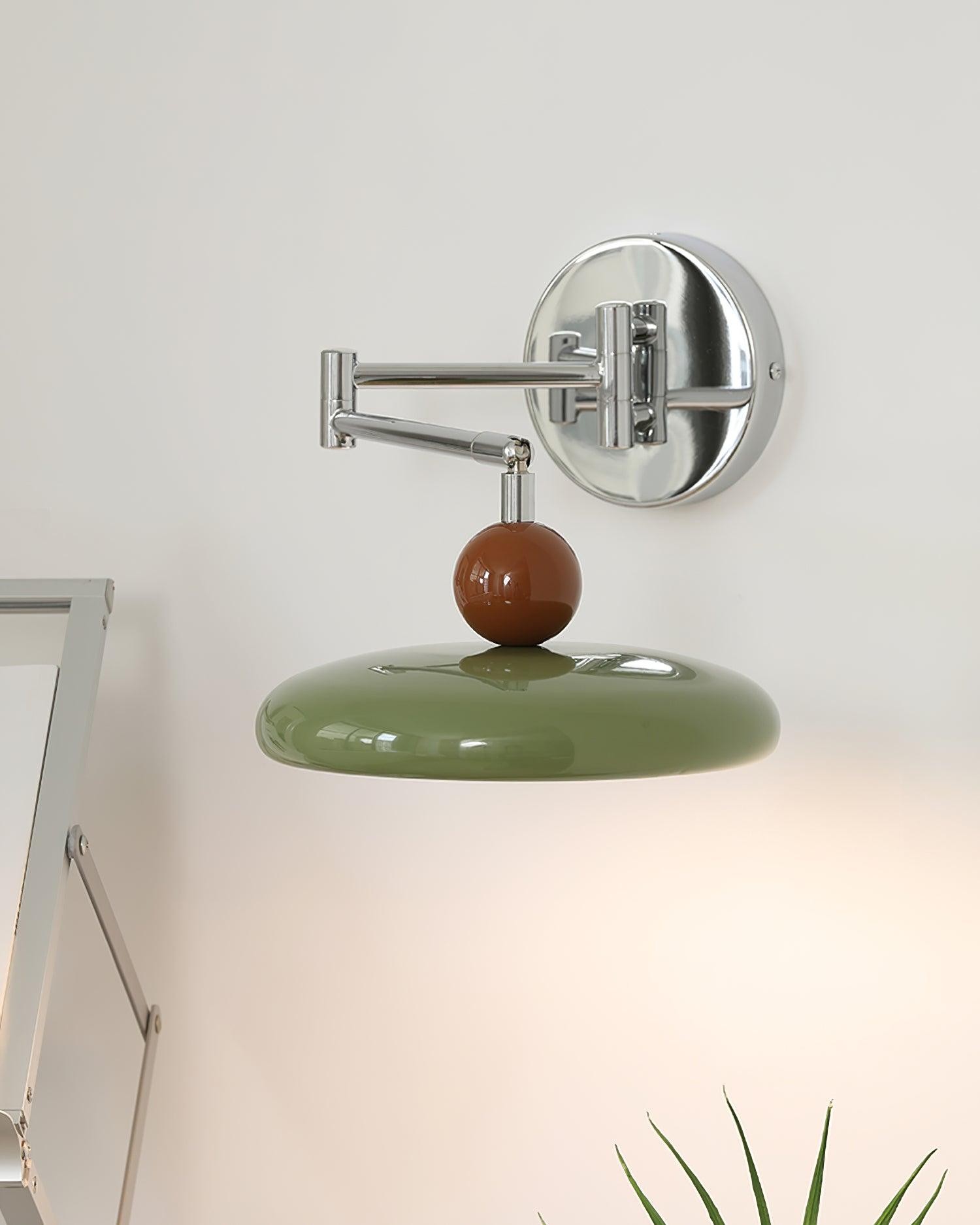 Cream Style Adjustable Swing Arm Disc Reading Wall Lamp K460