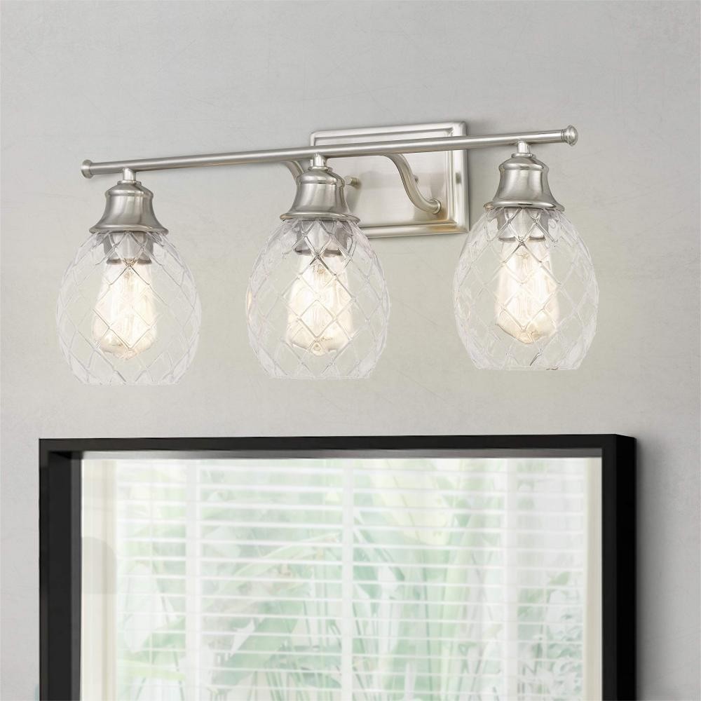 Modern Farmhouse Brushed Nickel Glass Wall Light K107