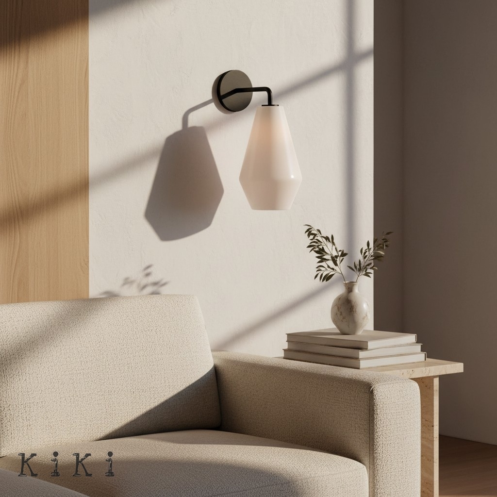 Merin Geometric Glass Wall Sconce - Minimalist Fixture for Bedroom K1402