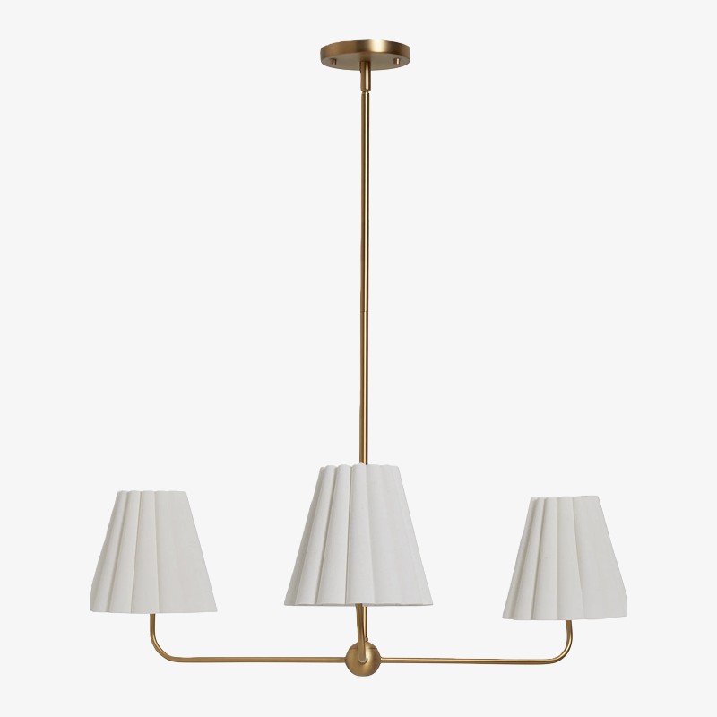 Ruffmeto Ruffled Shade Metal Frame Chandelier for Dining, Entry and Living Room K1635