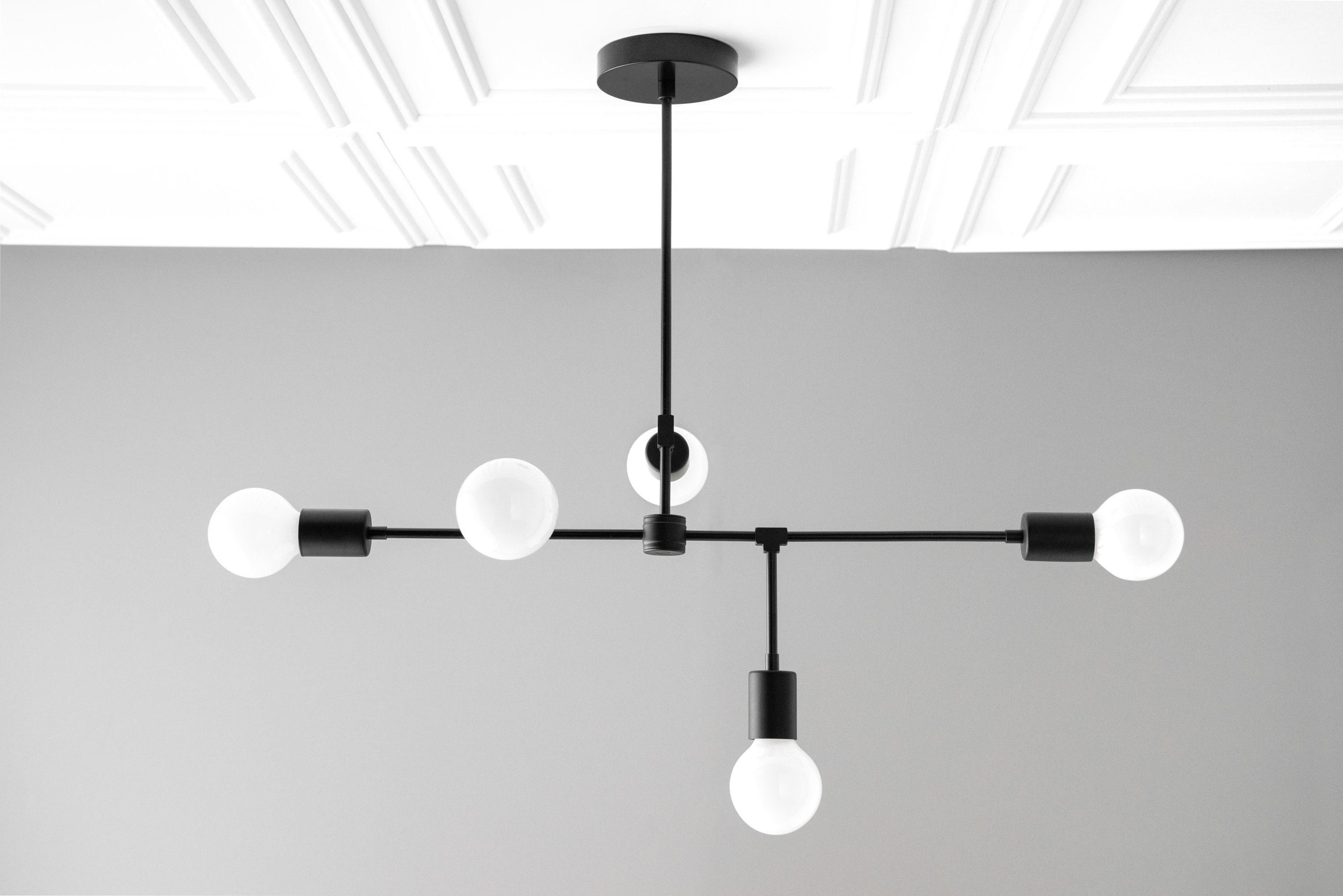 Mobilux Line 5 Light Chandelier - Modern Ceiling Hanging Lamp for Dining Room K1477