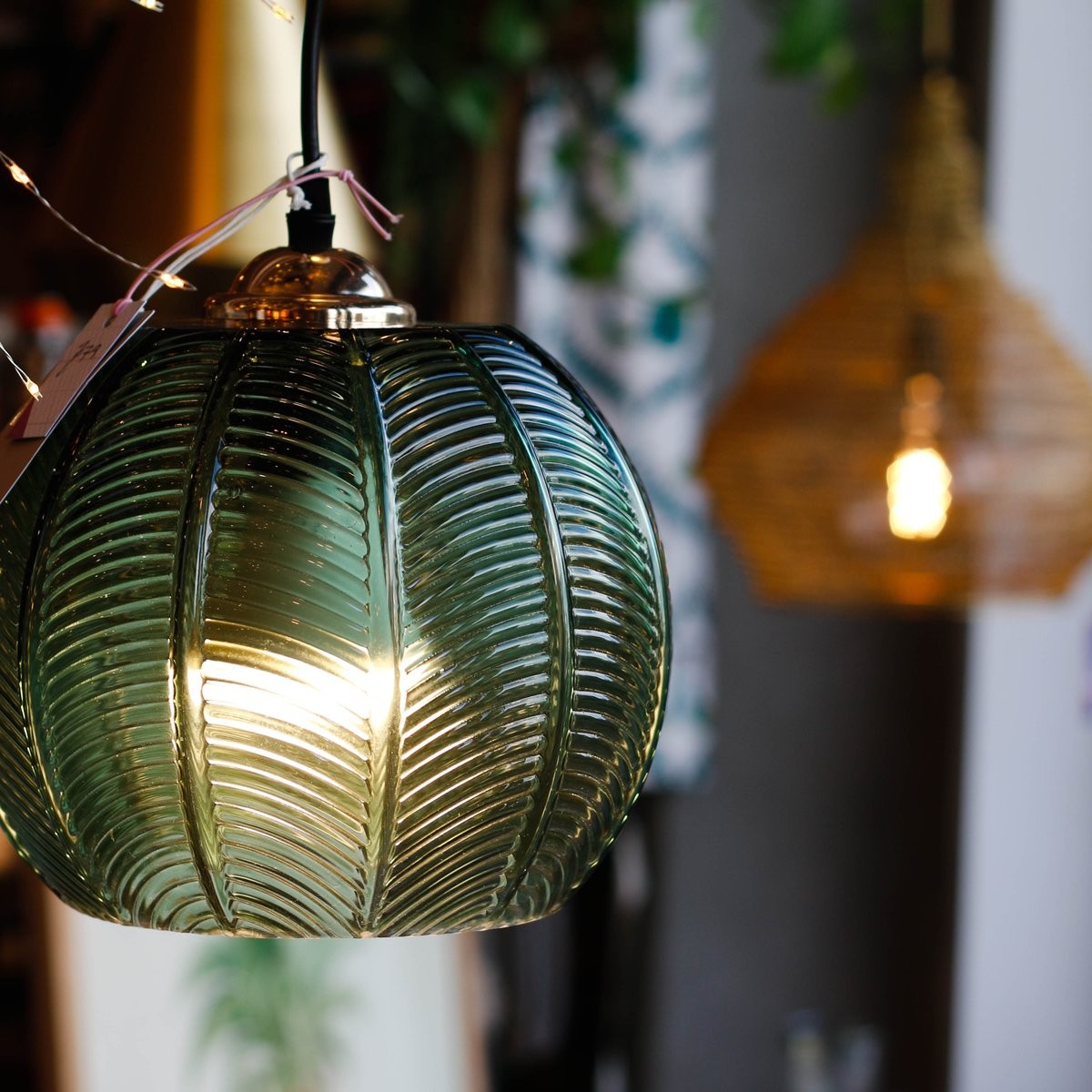 Green Glass Pendant Lamp