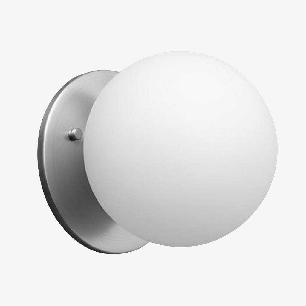 Glorica Glass Brass Wall Sconce - Frosted Globe Classic Light For Warm Ambiance K1530
