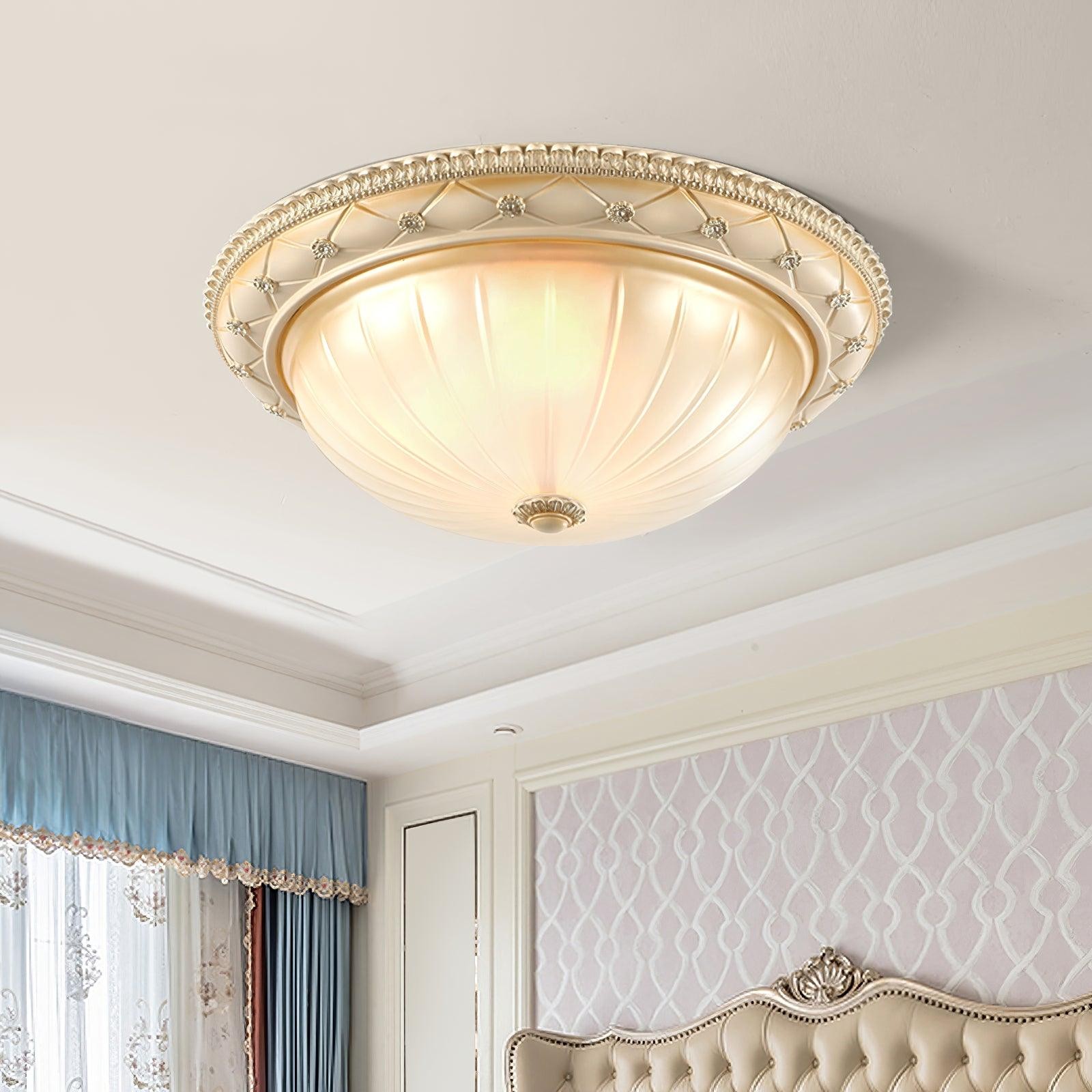 European Vintage Style Resin Ceiling Light for Bedroom K371