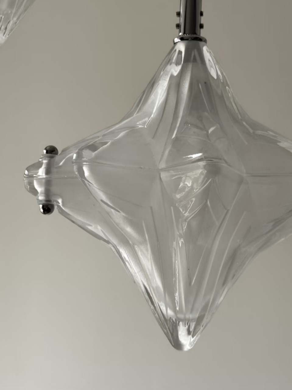 Art Deco Astris Star Chandelier - Frosted Glass Deco Fixture for Dining Room K1564