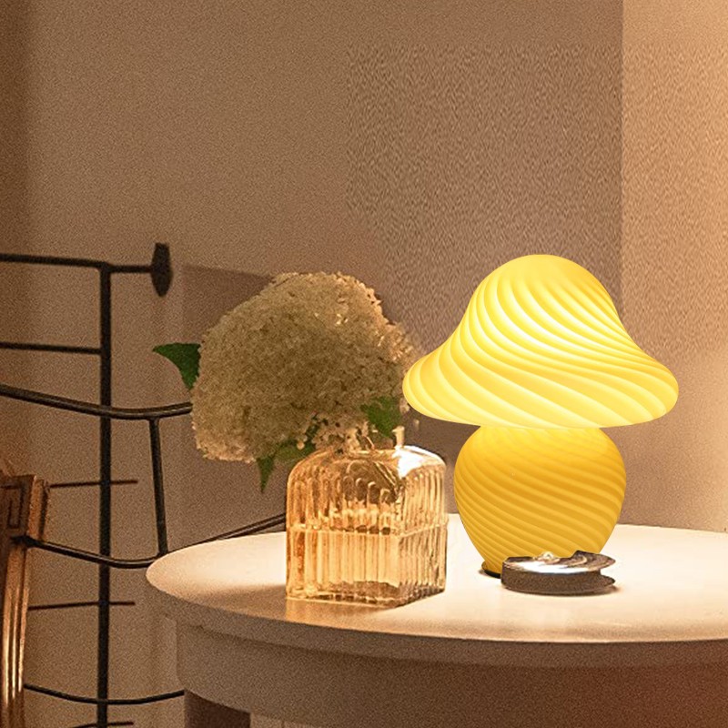 Modern Stained Glass Mushroom Night Light K55