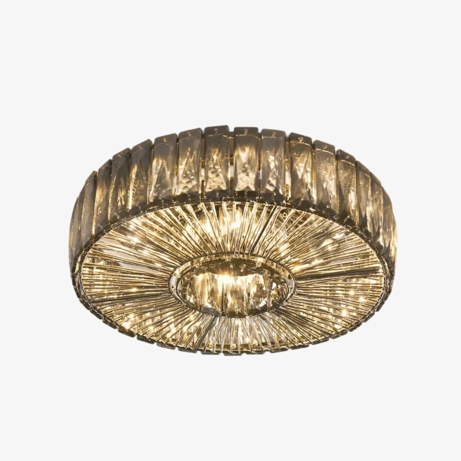 Clereon Elegant Round Flush Mount Ceiling Light - Modern Glass Design for Living Room K2253