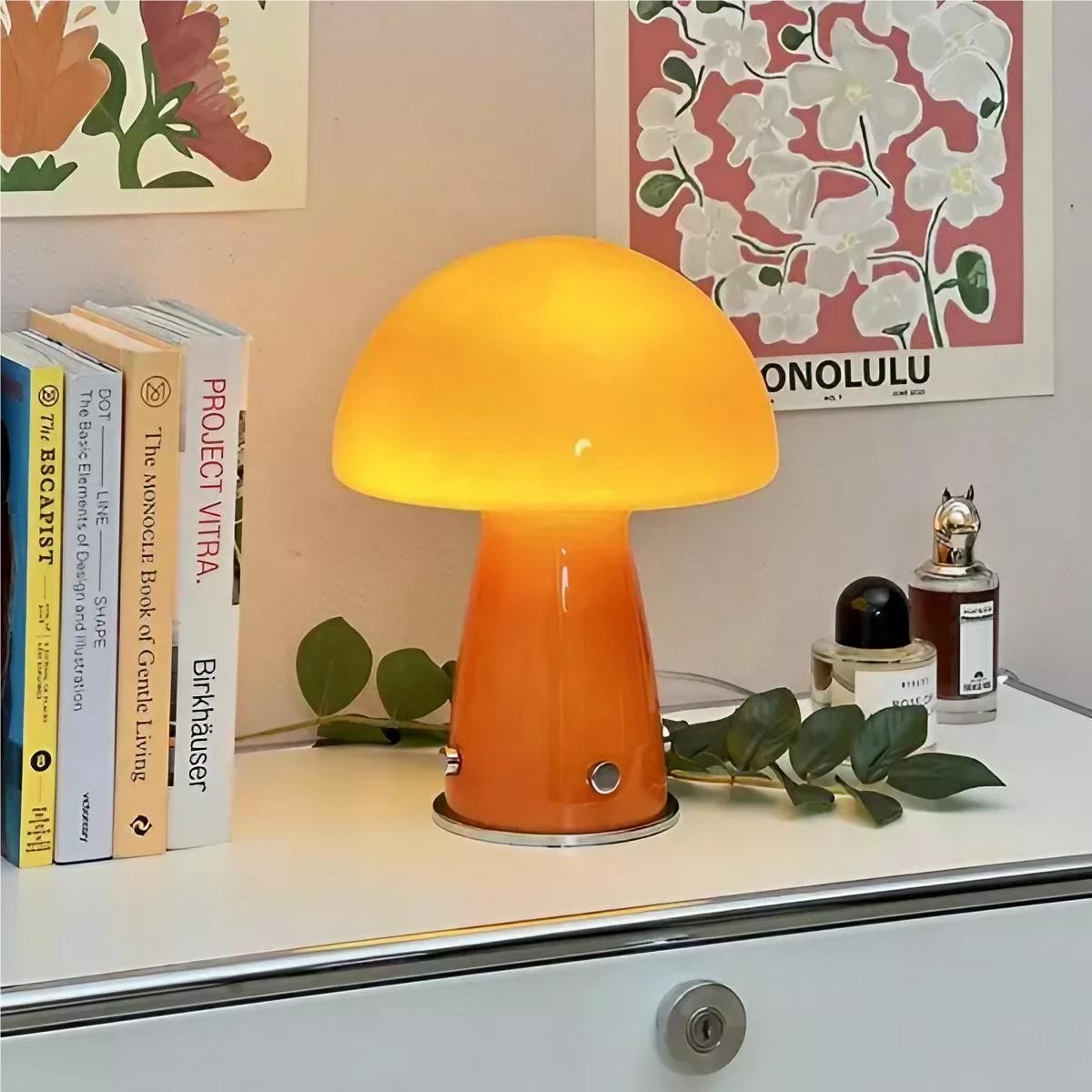 Modern Bauhaus Glass Mushroom Table Lamp K60