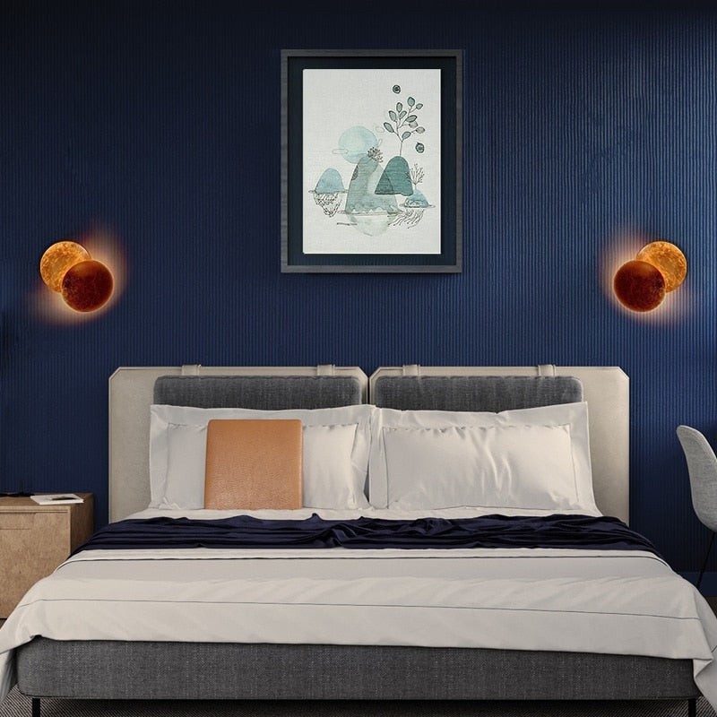 Elegant Round Lederam Wall Lamp - Modern Metallic Wall Light for Living Room