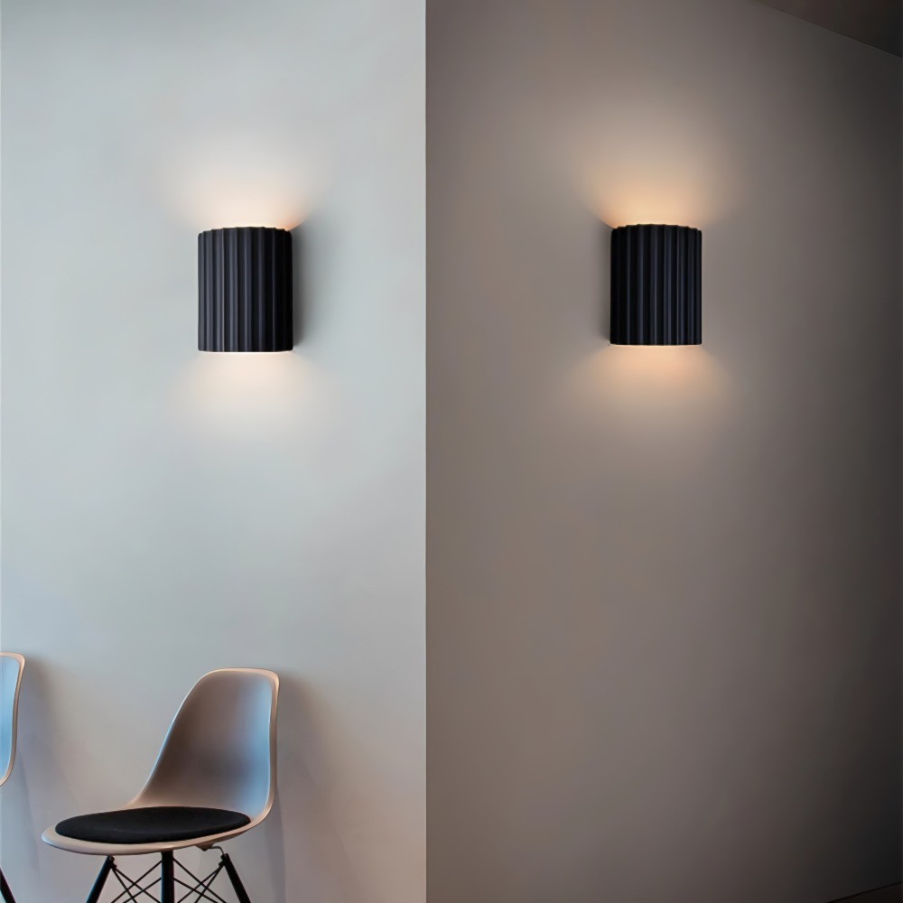 Striped Semicircle Resin Wall Lamp - Contemporary Accent Lighting for Living Room K95