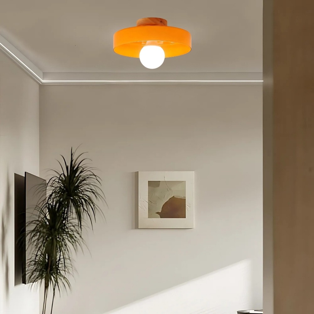 Modern Orange Glass Disc Orb Ceiling Light K931