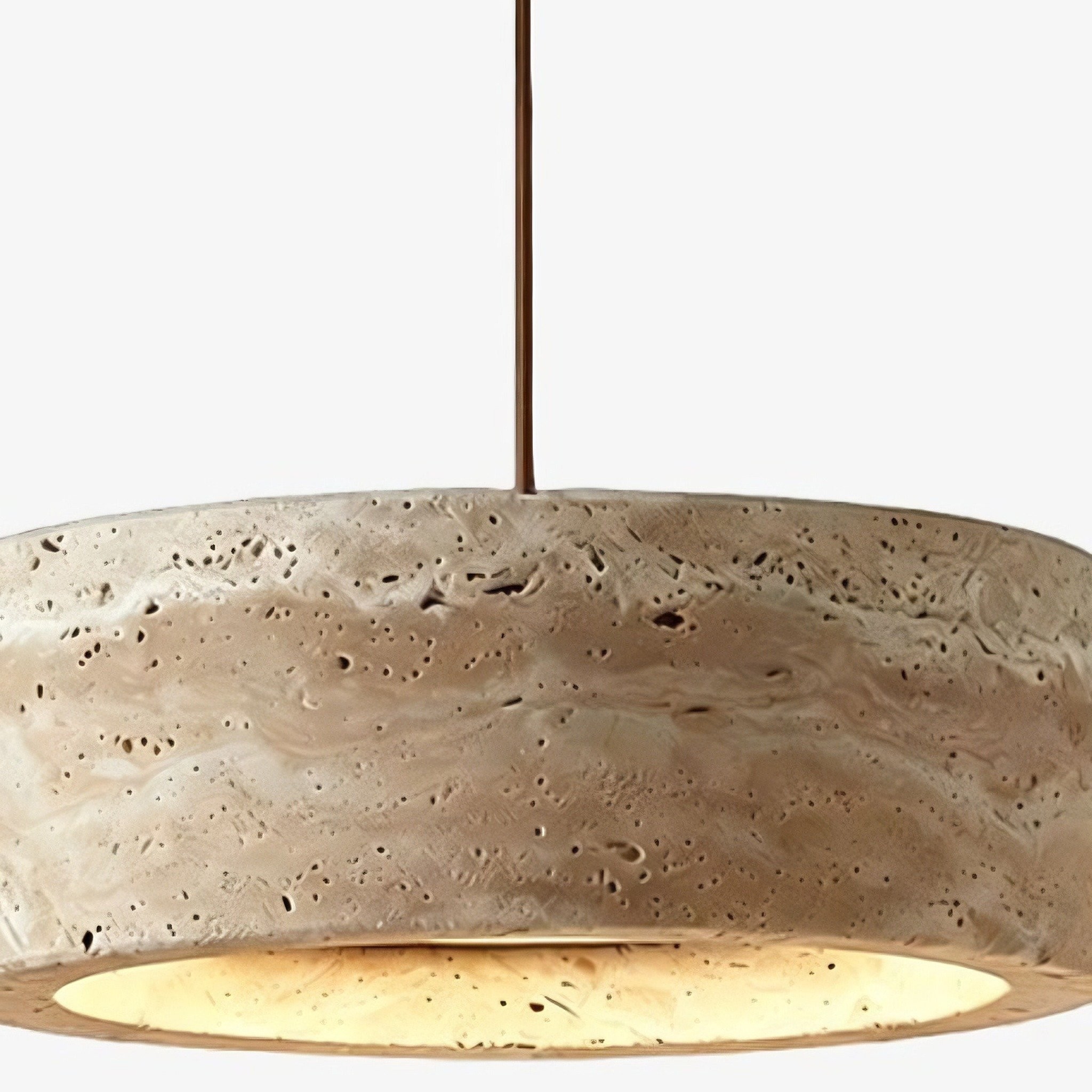 Kairis Travertine Natural Stone Pendant Light - Vintage Style Lighting for Dining and Living Spaces K2136