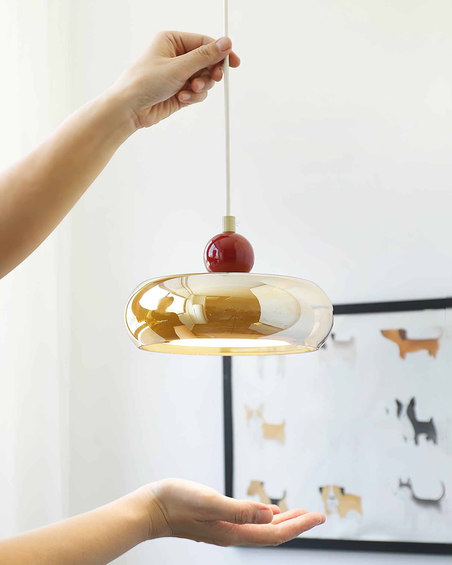 Cherry Shape Glass Pendant Lamp K645