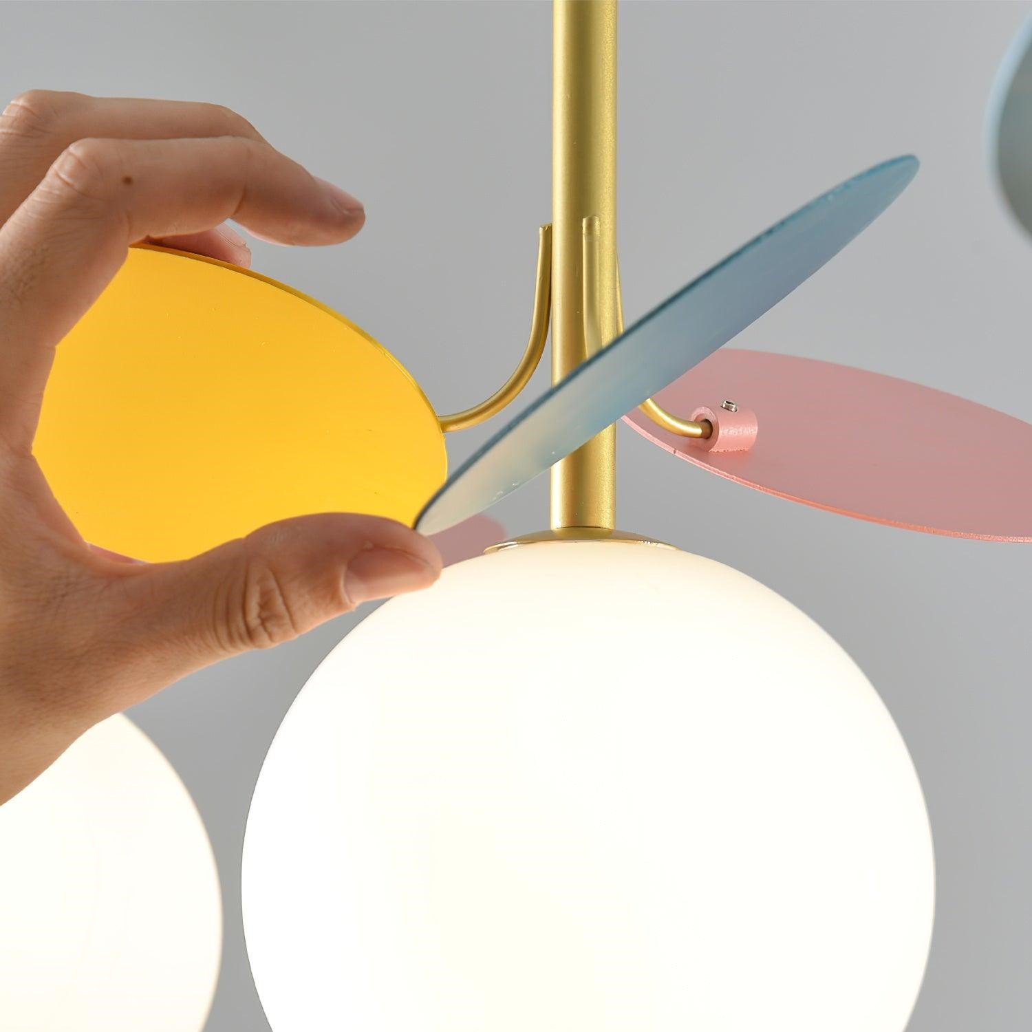 Multi Colored Leaf Glass Globe Pendant Light K152