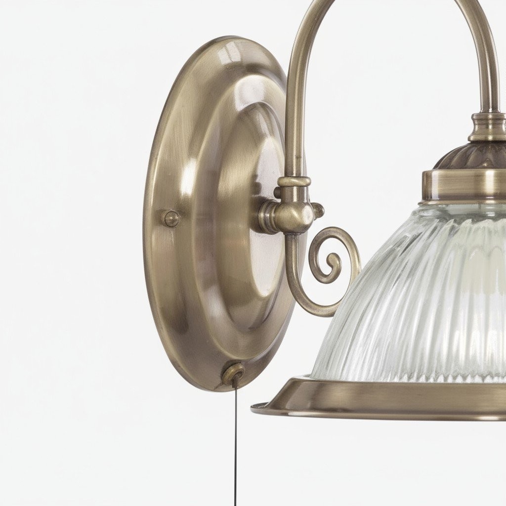 TF Vintora Ribbed Glass Wall Lamp - Industrial Bell Shape for Diner and Hallway K1975