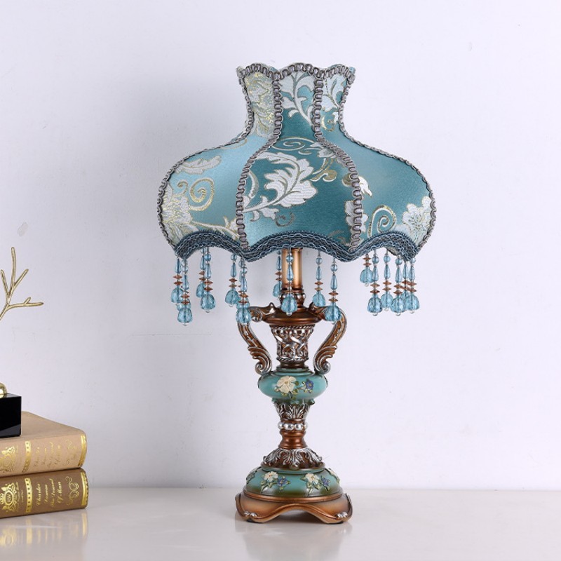 Palace Floral Resin Carved Base Table Lamp K712
