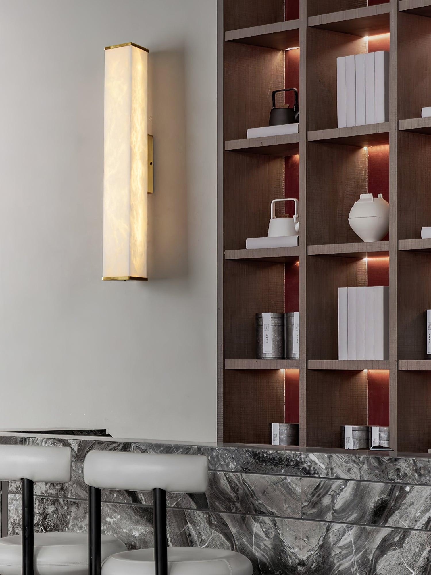 Cuboid Alabaster Wall Light D398