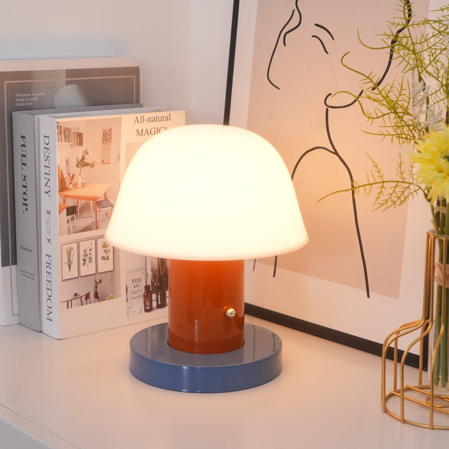 Minimalist Mushroom Cordless Table Lamp K533