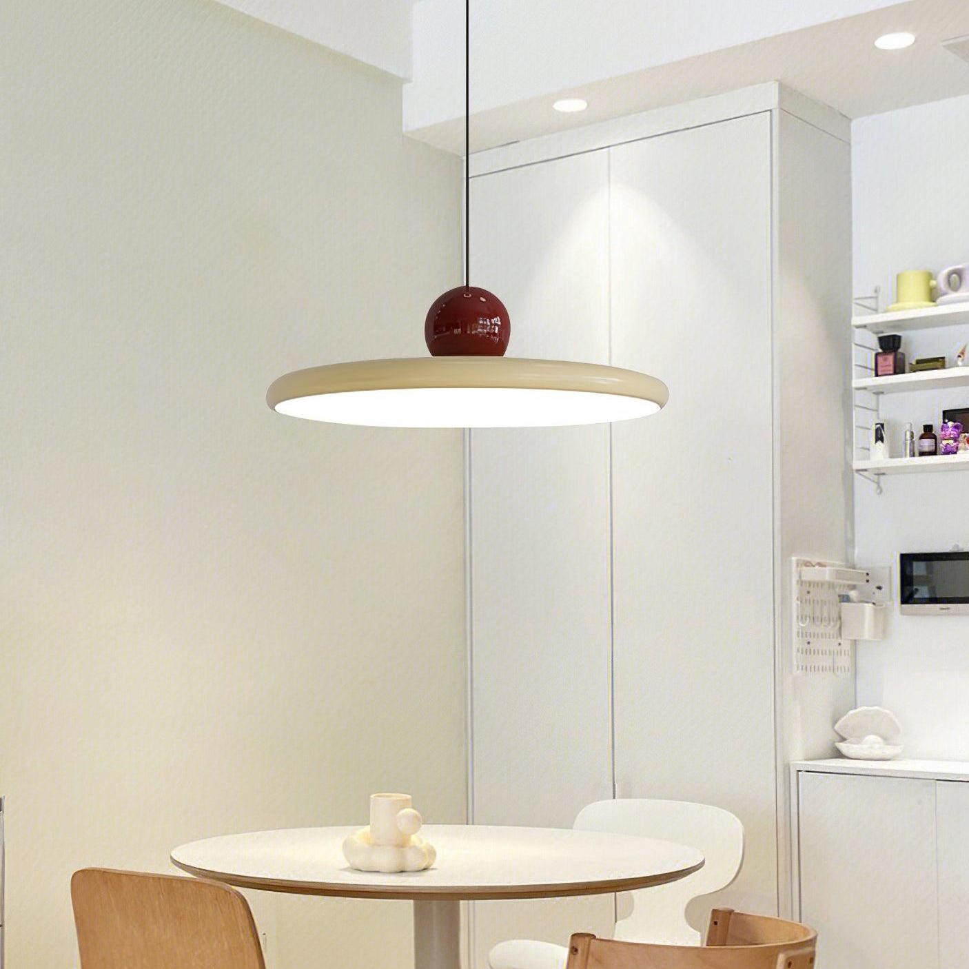 Minimalist Cream Style Flying Disc Pendant Lamp K790