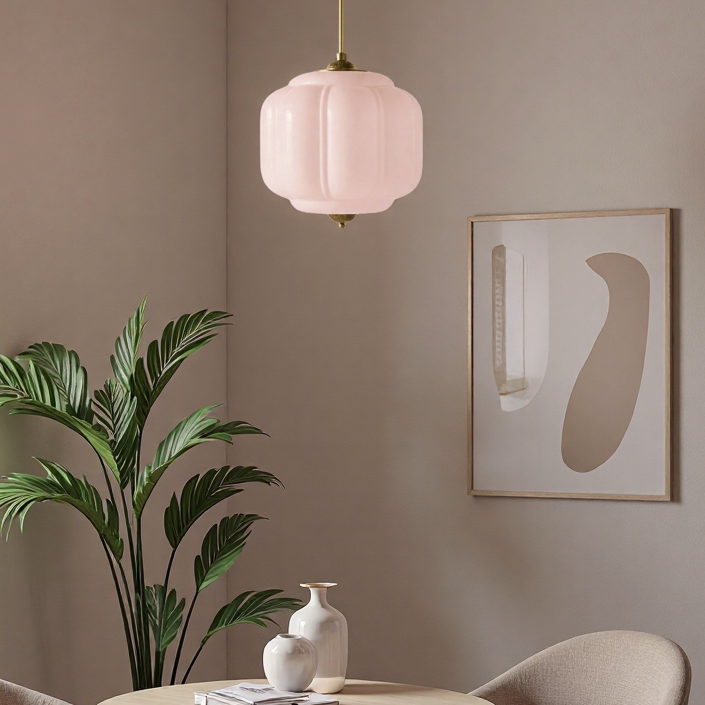 Retro Eloise Milk Glass Pendant Light For Kitchen K946