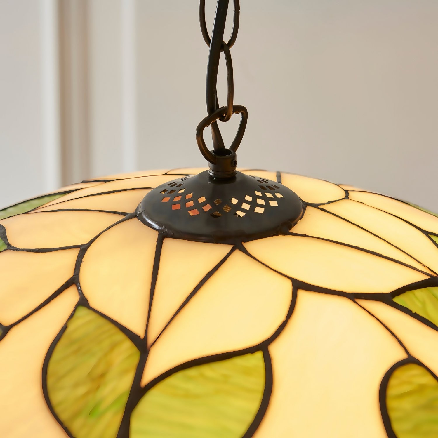 TF Botanica Floral Glass Pendant Light - Vintage Pendant Fixture K1961