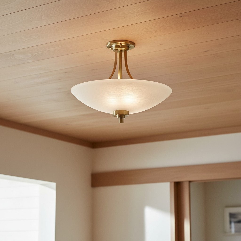 Lunetal Timeless Three-Arm Structure Semi Flush Chandelier - Vintage Pendant Light for Bedroom K1806