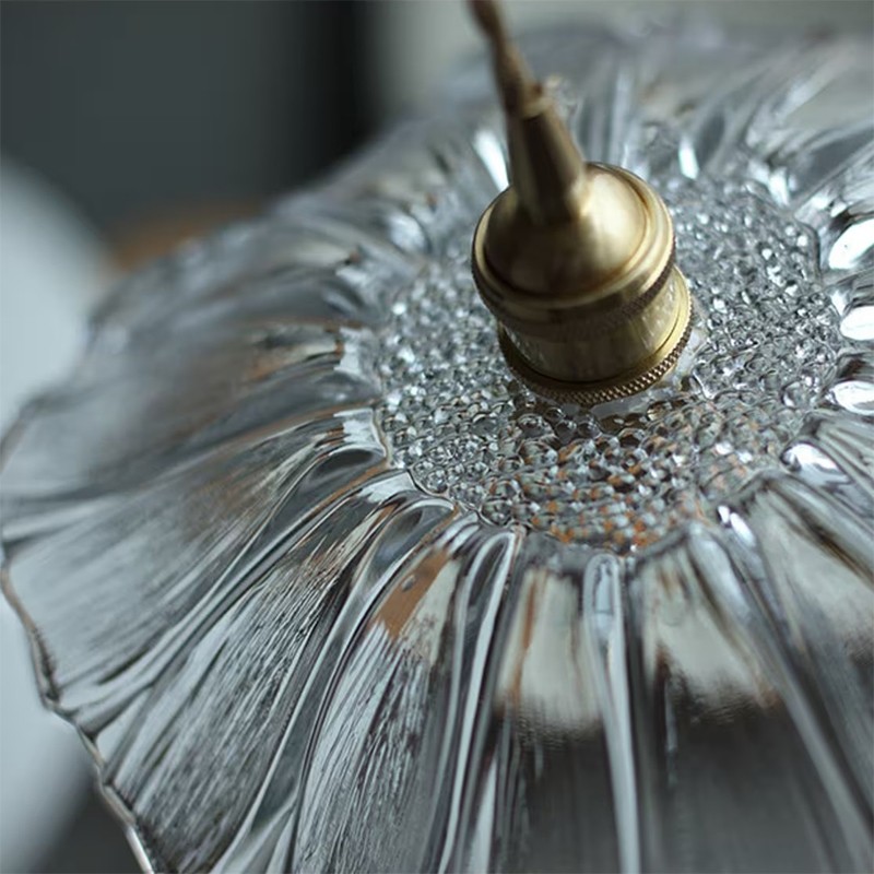 Lotus Retro Glass Pendant Light For Kitchen
